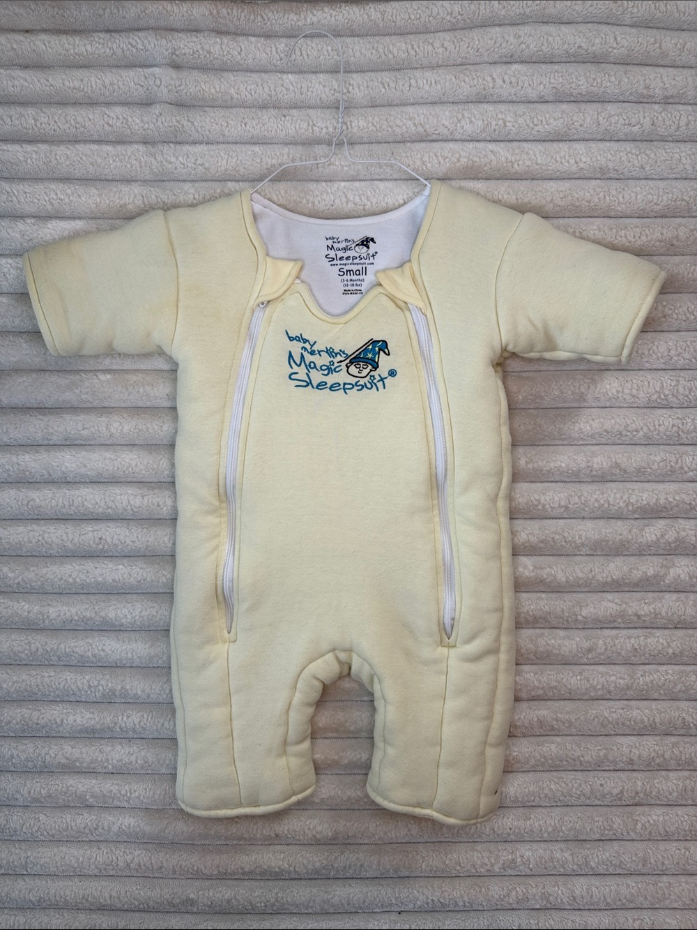 Baby Merino Magic Sleepsuit One-Piece in Pale Yellow - Small